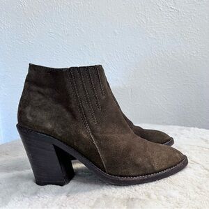 Aquatalia olive suede ankle boot